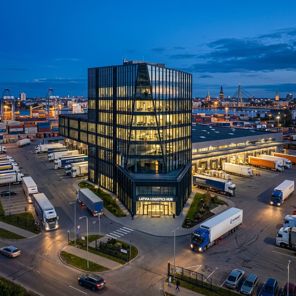 NordikTransit corporate headquarters building and logistics hub in Riga