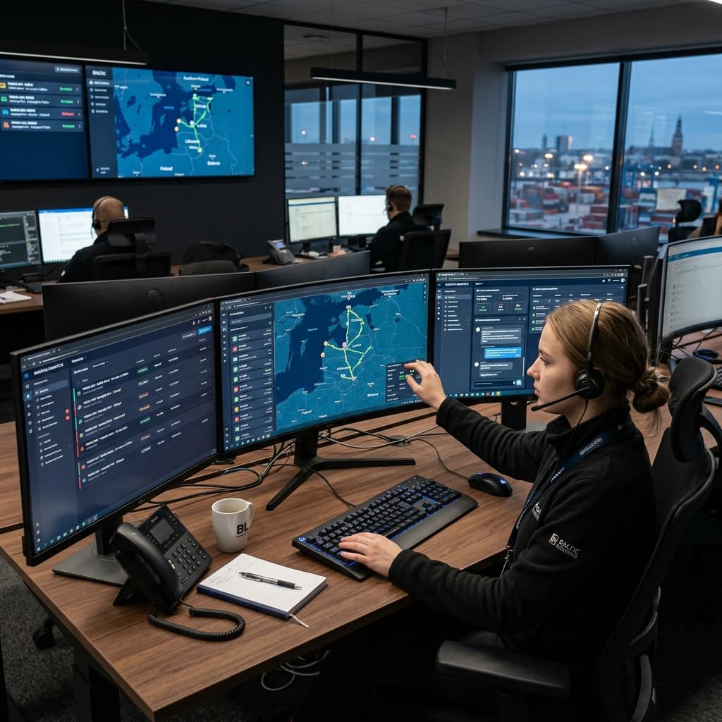 Dispatch controller operating Baltic vehicle telemetry systems